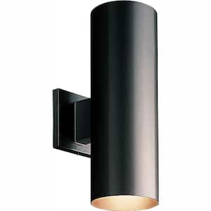 Cylinder Collection 5" Black Modern Outdoor Up and Down Light LED Wall Lantern Light for Entry and Garage