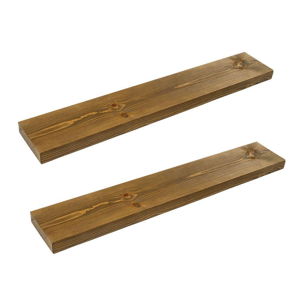 24 in. W x 8 in. D Walnut Floating Shelves Decorative Wall Shelf