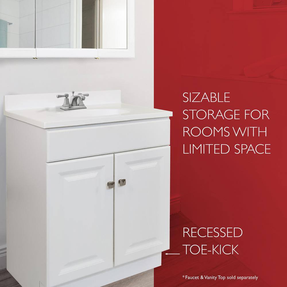 Wyndham 24-Inch White MDF Freestanding Bathroom Vanity Cabinet