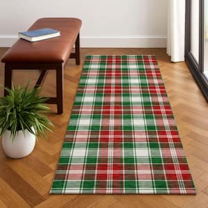 Mayfield Premium Machine Washable Abstract AMF1817 Emerald 2 ft. 3 in. x 7 ft. 6 in. Runner Rug