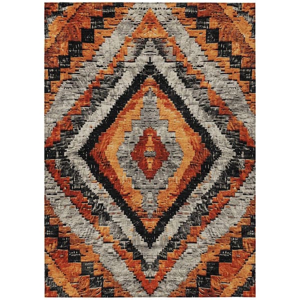 Chantille Machine Washable Indoor/Outdoor Abstract ACN1890 Terracotta 3 ft. x 4 ft. Area Rug