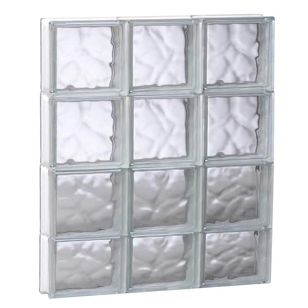 Clearly Secure 23.25 in. x 19.25 in. x 3.125 in. Frameless Wave Pattern Non-Vented Glass Block Window
