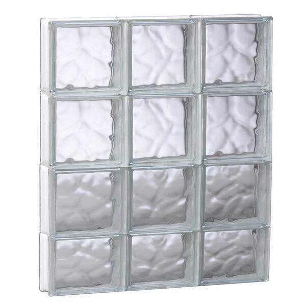 Clearly Secure 23.25 in. x 29 in. x 3.125 in. Frameless Wave Pattern Non-Vented Glass Block Window