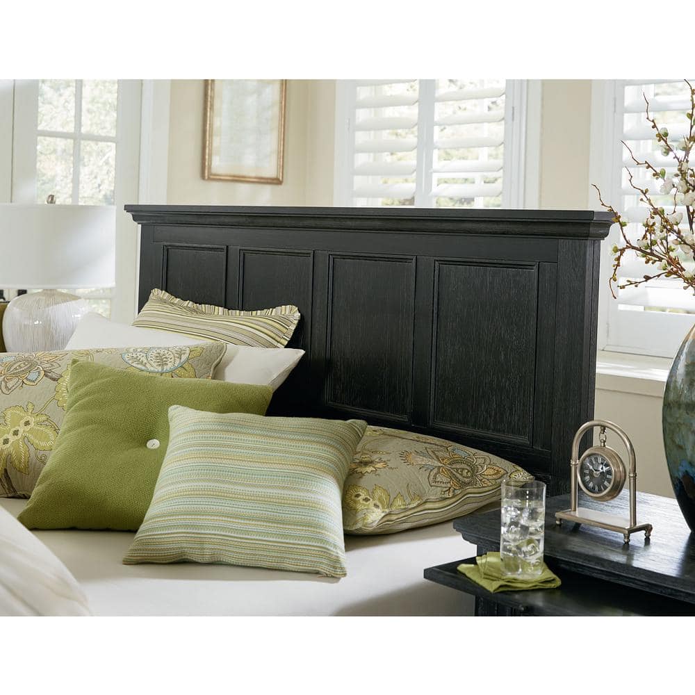Rustic Black Mahogany Queen Panel Headboard