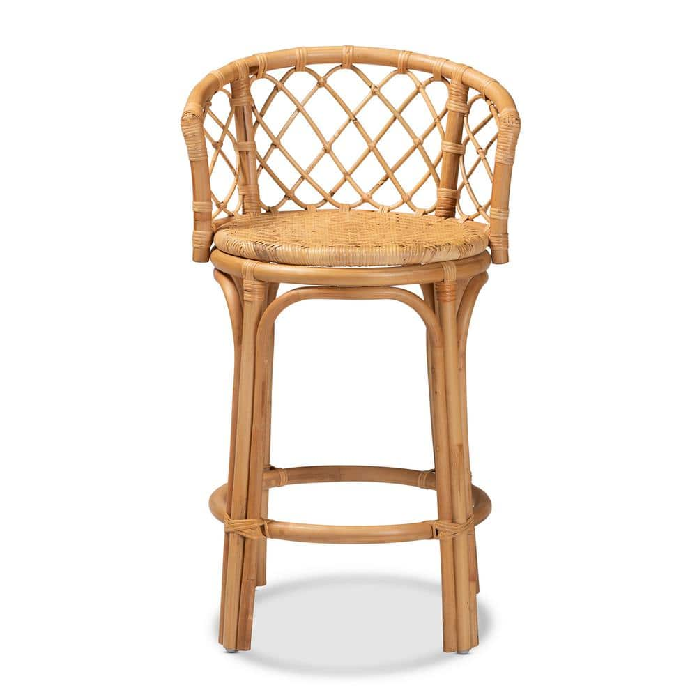 Low back deals rattan counter stool