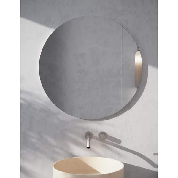 Glass Warehouse Orsa 36 in. W x 36 in. H x 4.75 in. D White Recessed Medicine Cabinet with Mirror