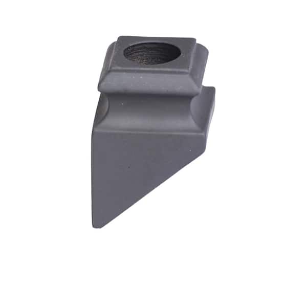 HOUSE OF FORGINGS Round Hole 1.3125 in. Aluminum Angled Shoe Baluster Shoe Satin Black
