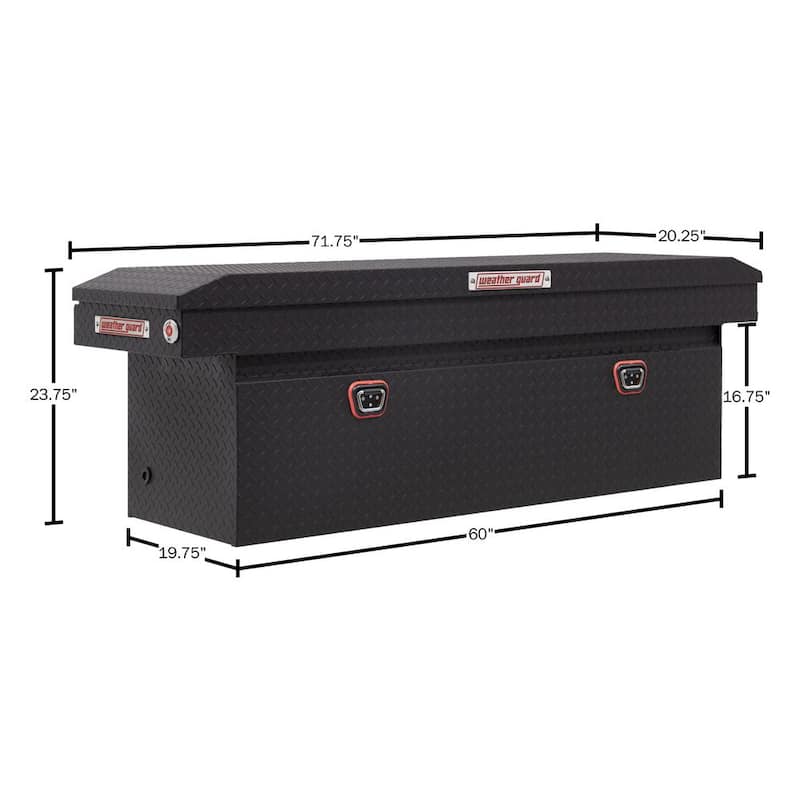 72 in. Matte Black Aluminum Full Size Deep Crossover Truck Tool Box