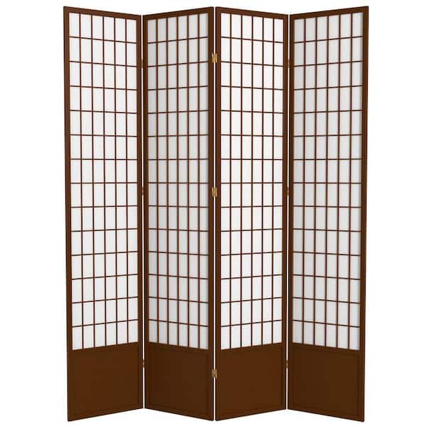 7 ft. Walnut 4-Panel Room Divider