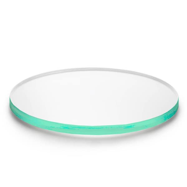 42 in. x 42 in. x 0.177 (3/16) in. Shatter Resistant Round Green Edge Acrylic Sheet