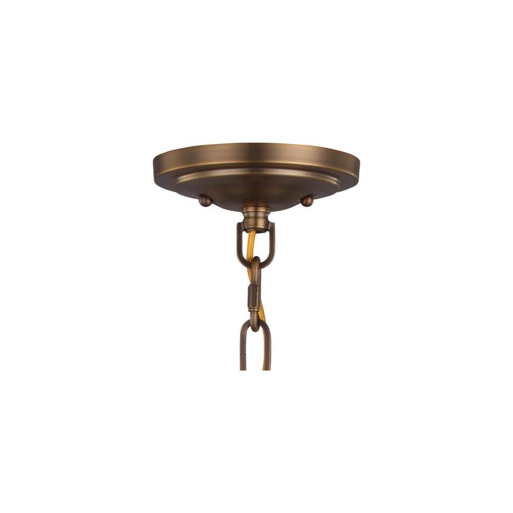 Elegant Cadence Dark Antique Brass & Matte Black Glass Pendant