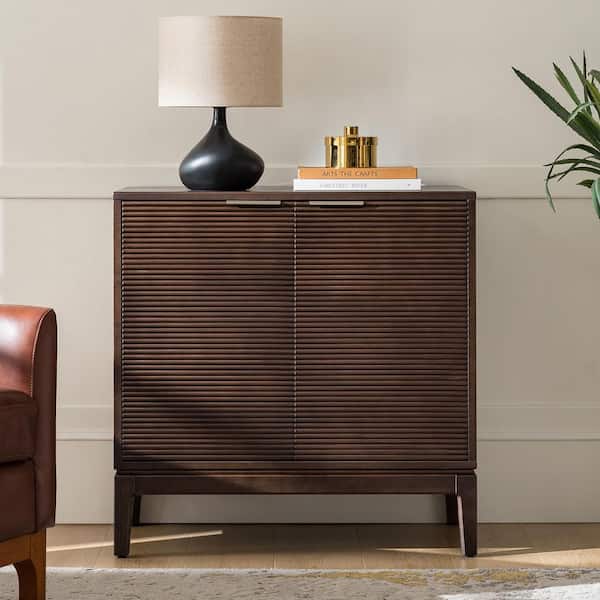 Ivor Walnut Mid-century Modern 32 in. 2-Door Accent Cabinet