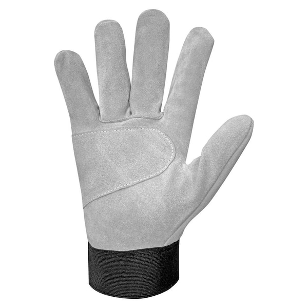 Husky Large Abrasion-Resistant Leather Outdoor and Work Gloves