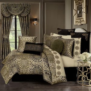 Terrance Green Polyester King 4-Pieces Comforter Set