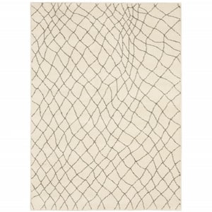 Ivory and Grey 2 ft. x 3 ft. Geometric Area Rug