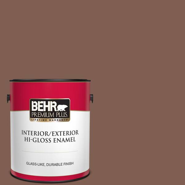BEHR PREMIUM PLUS 1 gal. #N160-6 Spanish Chestnut Hi-Gloss Enamel Interior/Exterior Paint