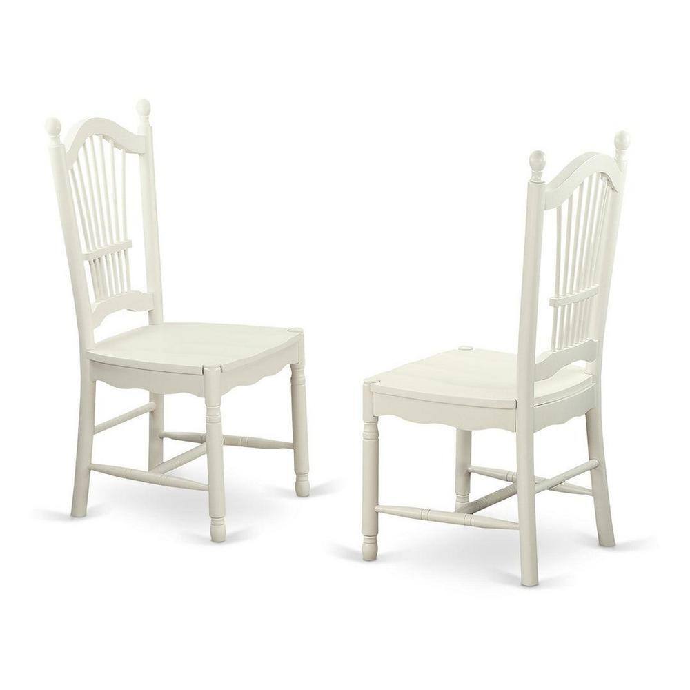 Linen White 7-Piece Wood Dining Set with High Back Chairs