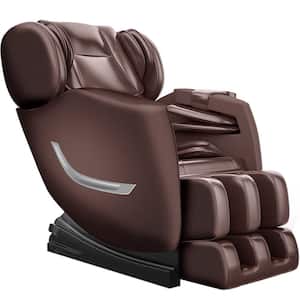 Favor-SS01 Brown Recliner w/ Zero Gravity, Full Body Air Pressure, Bluetooth, Heat, Foot Roller Massage Chair