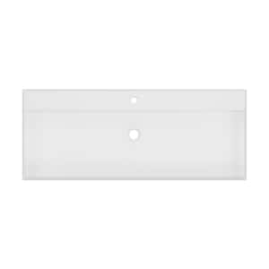 47 in. Rectangular Solid Surface Bathroom Sink in White