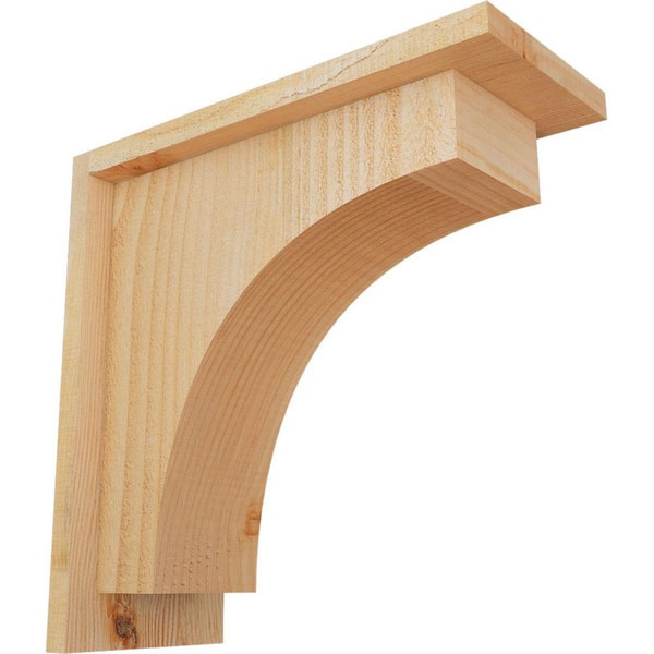 Ekena Millwork 6 in. x 14 in. x 14 in. Douglas Fir Huntington Rough Sawn Corbel with Backplate