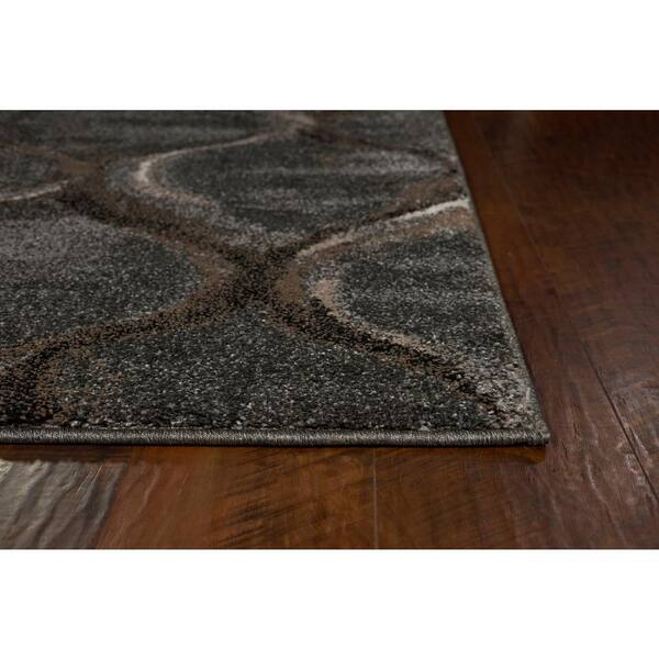 Rue Charcoal Trellis 3 ft. x 5 ft. Ombre Moroccan Area Rug