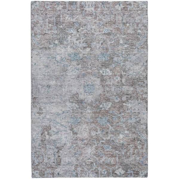 Dream Shag Premium Machine Washable Abstract ADS801 Mocha 10 ft. x 14 ft. Area Rug