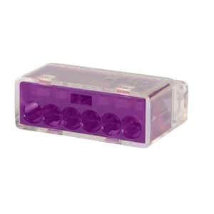 Purple 6 Port Push-In Wire Connector (50-Pack)