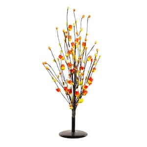 18 in. Orange and White Halloween Candy Corn Articial Stem Table Decor