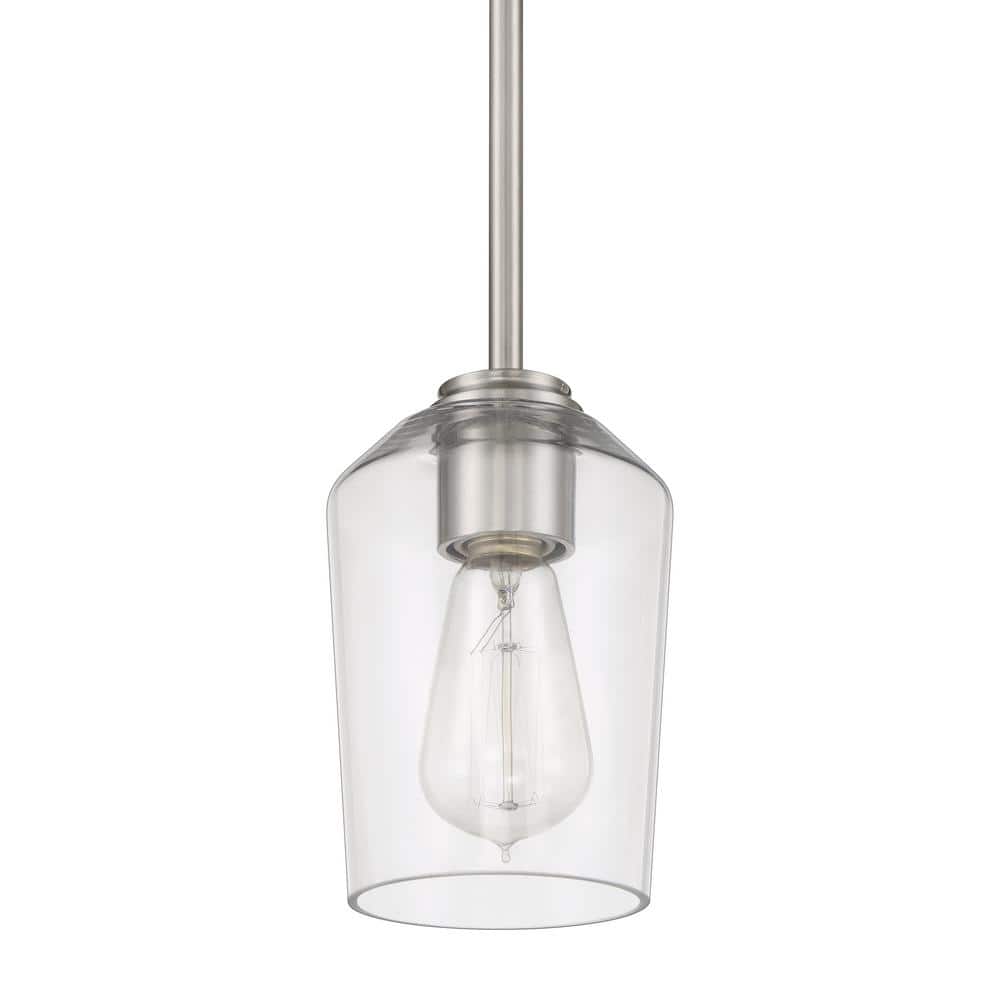 Shayna Clear Glass Mini Pendant Light with Polished Nickel Finish