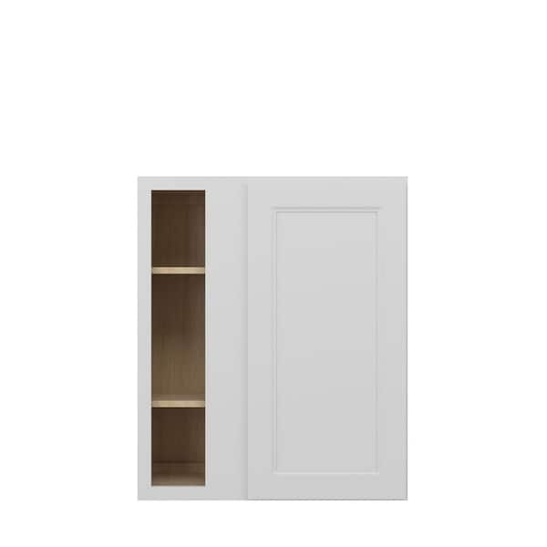 Kunal Kitchens Pembroke Recessed 27 in. W x 30 in. H x 12 in. D in Painted White Plywood Assembled Wall Corner Blind Cabinet