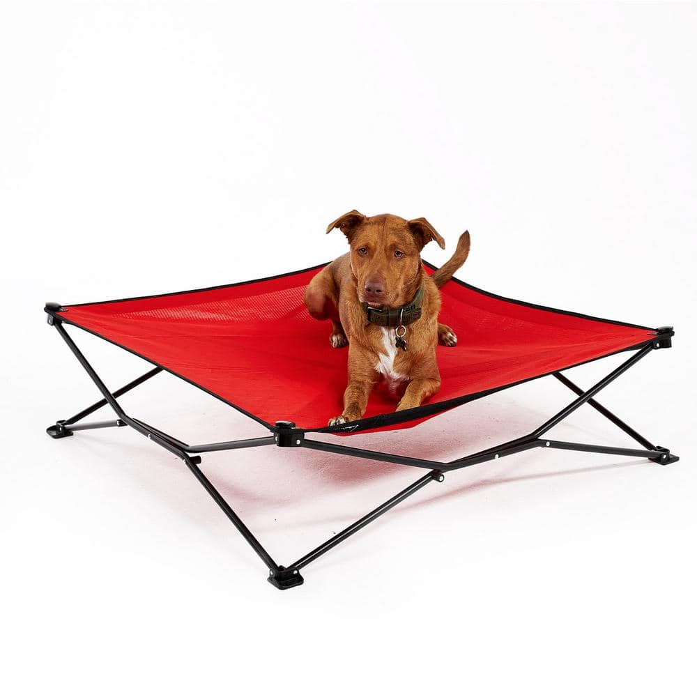 Coolaroo On the Go Elevated Pet Bed, King, Red 471439 The Home Depot