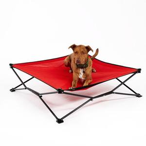 On the Go Elevated Pet Bed, King, Red