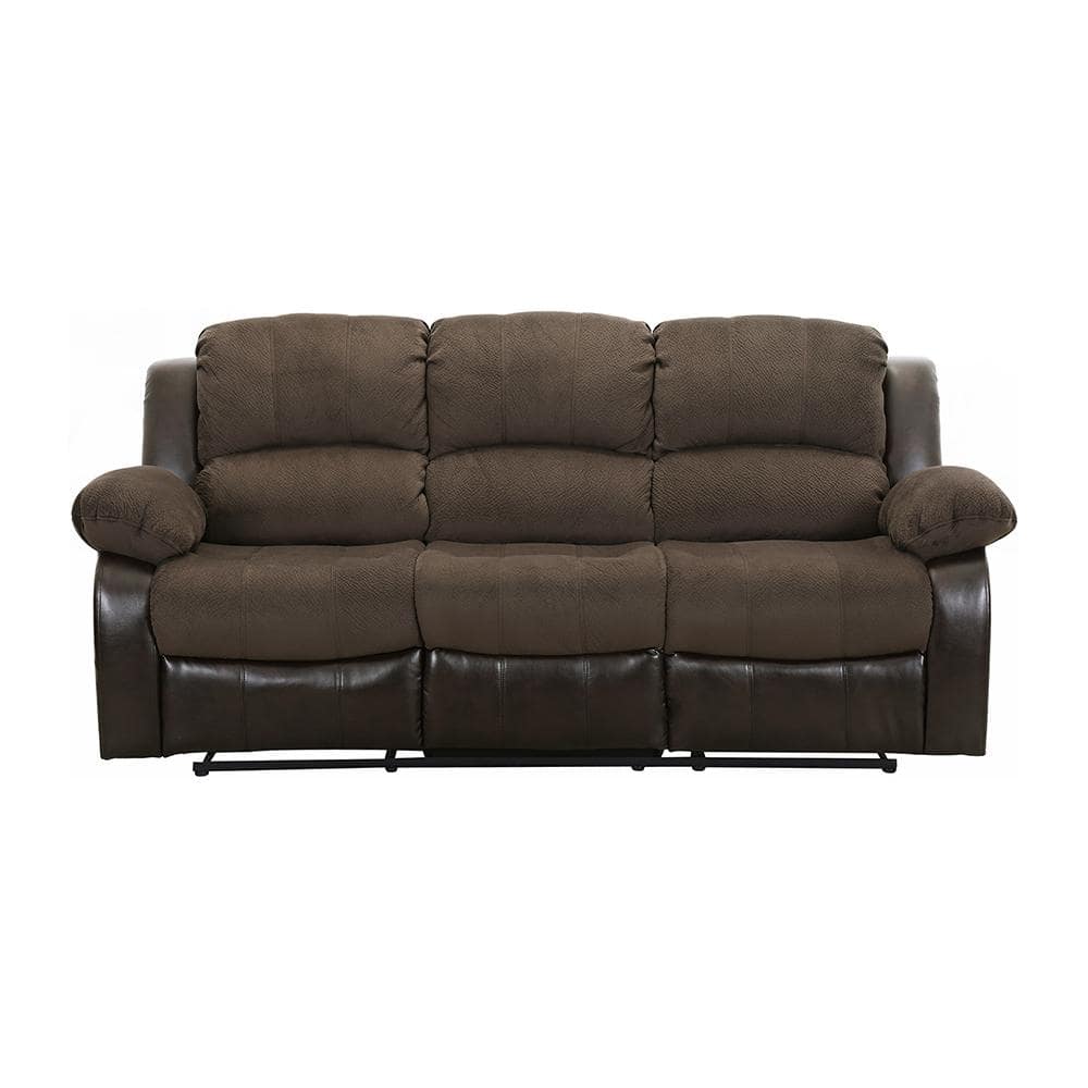 Bianca 83 in. W Straight Arm Textured Plush Microfiber Rectangle Manual Rec