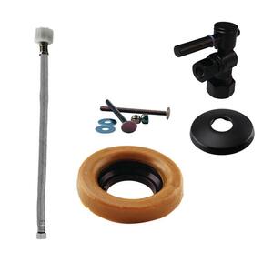 1/2 in. IPS Lever Handle Angle Stop Toilet Installation Kit in Matte Black