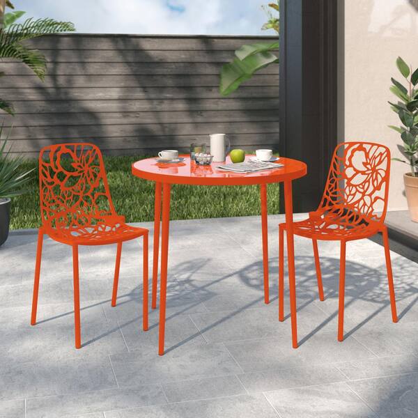 orange outdoor dining chairs