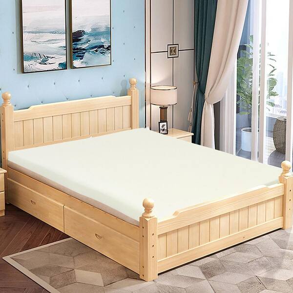 Costway 3 in. Bed Mattress in Beige Topper Air Cotton for All Night s Comfy Soft Mattress Pad Full K0L 10N002 F The Home Depot