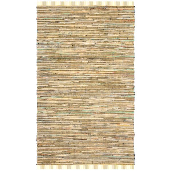 Rag Rug Yellow/Multi Doormat 2 ft. x 3 ft. Gradient Striped Area Rug