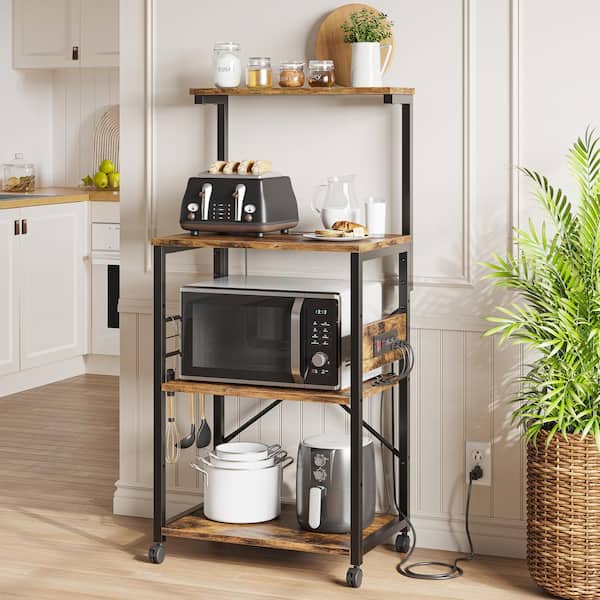 Kitchen Storage Holders Metal Wood Microwave Oven Shelf Stand Kitchen  Appliances Storage Rack Cabinet