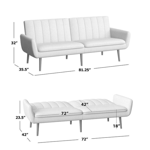 Handy Living Limbrick 81 25 In Mustard Yellow Linen Like Fabric 3 Seat