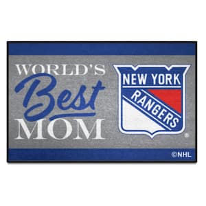 New York Rangers Blue World's Best Mom 19 in. x 30 in. Starter Mat Accent Rug