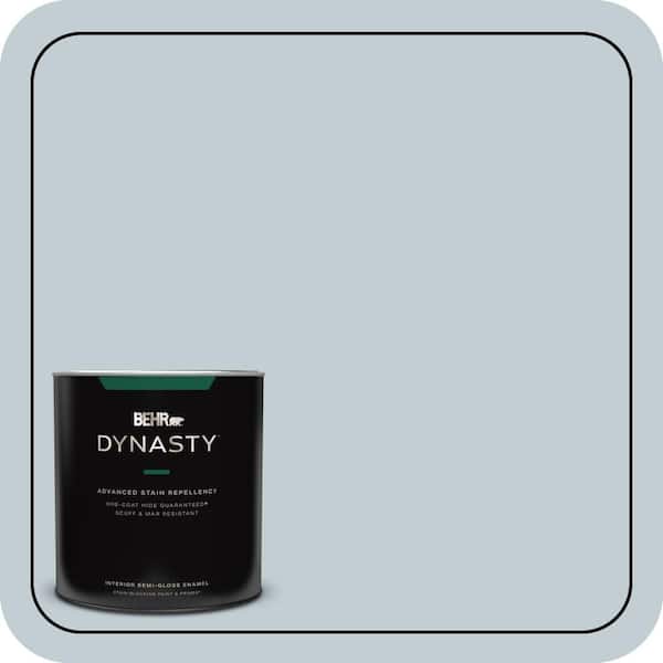 BEHR DYNASTY 1 qt. #MQ3-58 Alice White One-Coat Hide Semi-Gloss Enamel Interior Stain-Blocking Paint & Primer