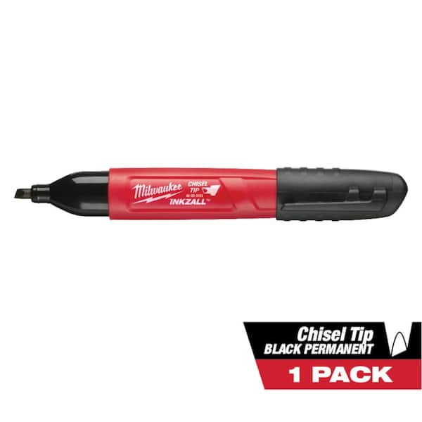 INKZALL Black Chisel Tip Jobsite Permanent Marker