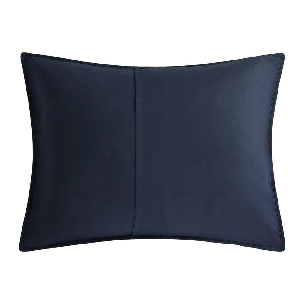 Blue and Gray Cotton Twin Reversible Quilt Set