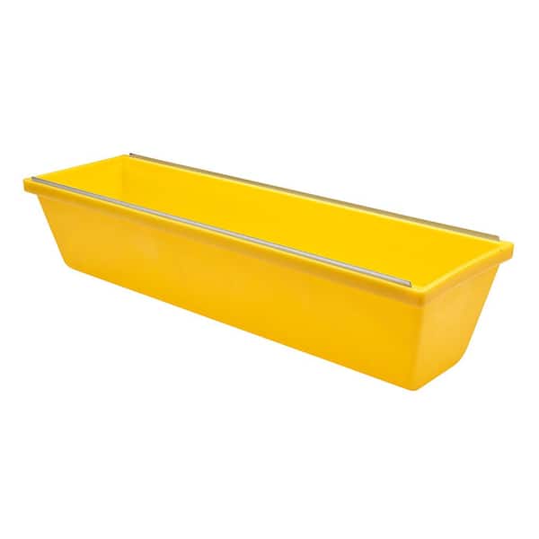 ToolPro 14 in. Heavy Duty Textured Plastic Yellow Plastic Mud Pan