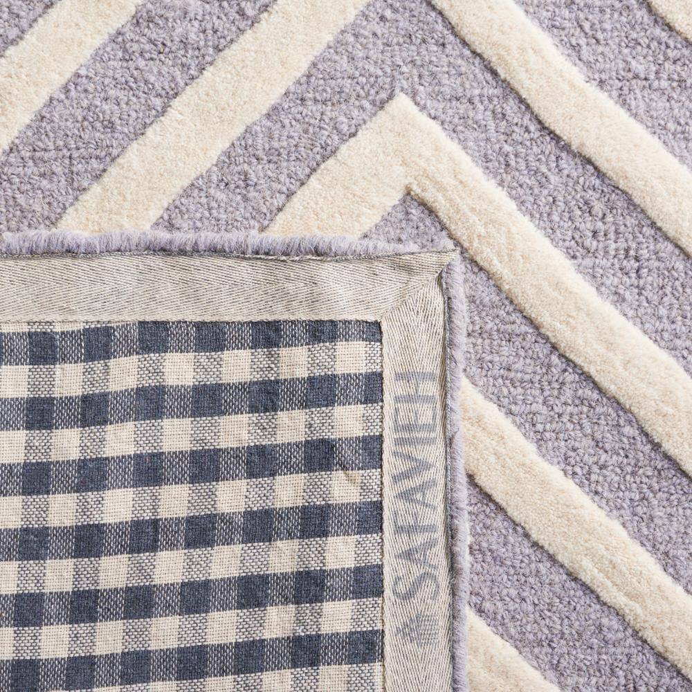 Silver and Ivory Hand-Tufted Wool Square Rug 10' x 10'