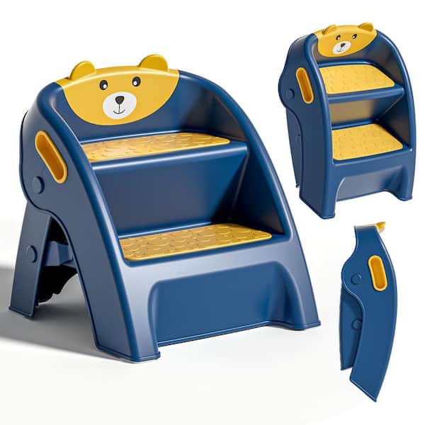 Reach 0.82 ft. Plastic Toddler Step Stool for Bathroom Sink Potty Training, 10-Second Assembly 2-Step Potty Stool