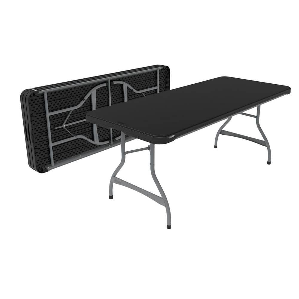 Lifetime 72 in. Black Plastic Stackable Folding Banquet Table (Set