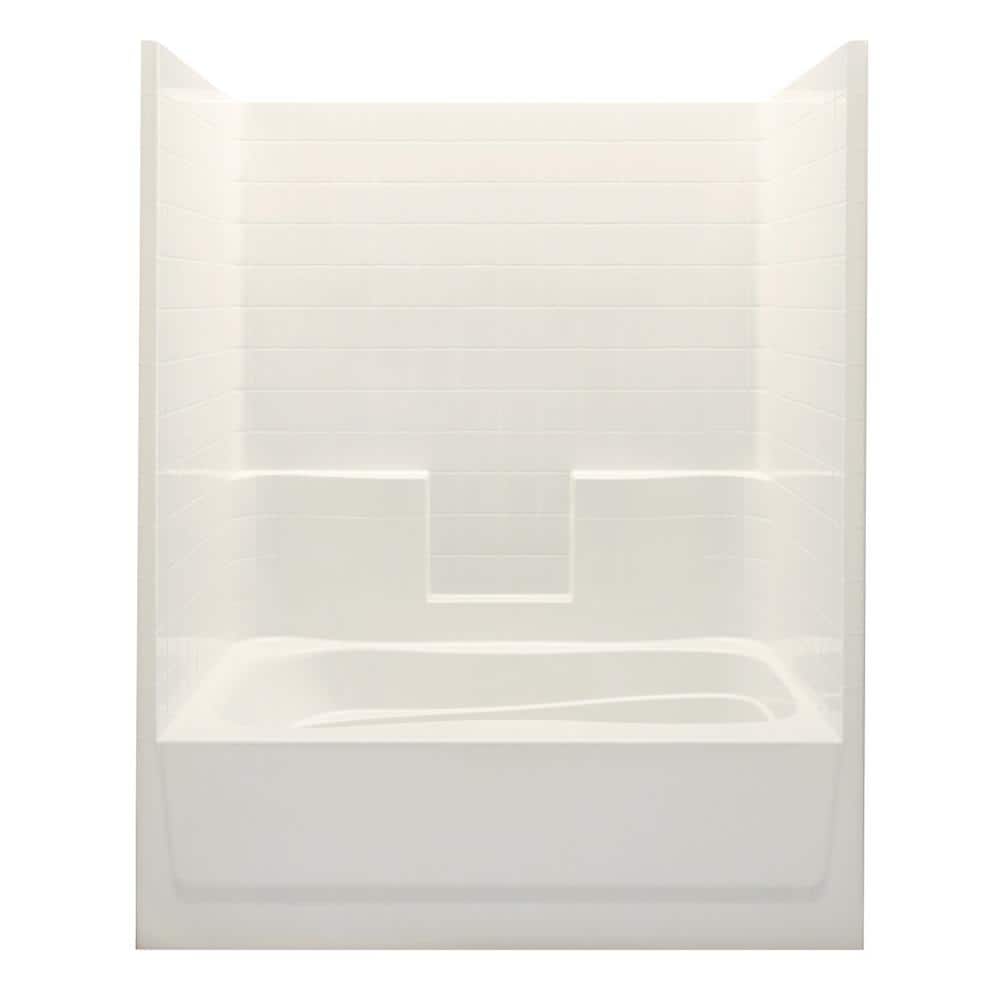 Everyday Smooth Tile 60 in. x 36 in. x 76 in. 1-Piece Bath and Shower Kit w