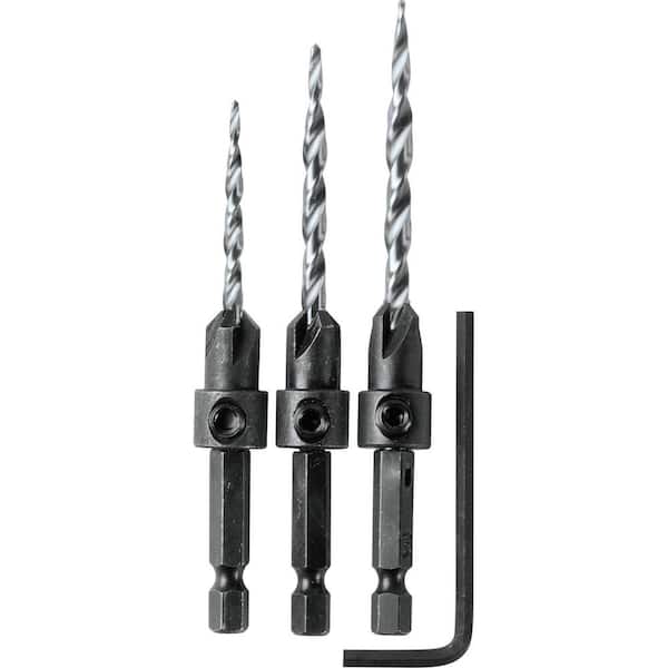 Makita 1/4 in. Countersink with Drill Bit Set with Hex Wrench (3-Piece)