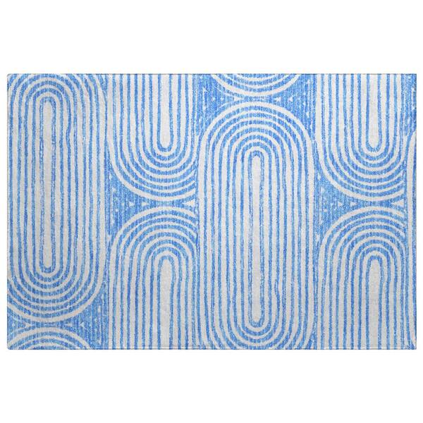 Dream Shag Premium Machine Washable Abstract ADS540 Blue 2 ft. x 3 ft. Accent Rug